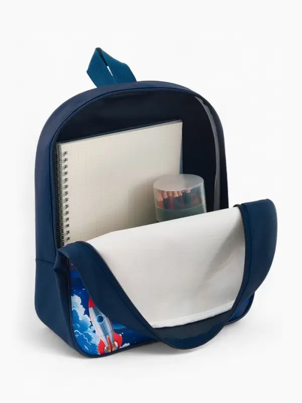 Рюкзак детский 27*10*30, отд на молнии, космос т-синий Рюкзак детский 27*10*30, отд на молнии, космос т-синий