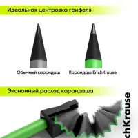 Карандаш чернографитный ErichKrause. JOY, HB, с ластиком, круглый, пластиковый, неоновый корпус, МИКС