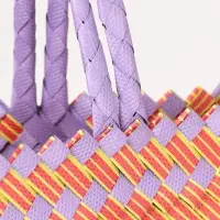 Сумка плетёная, 30&times;10&times;30 см, пластик, сиренево-жёлтая