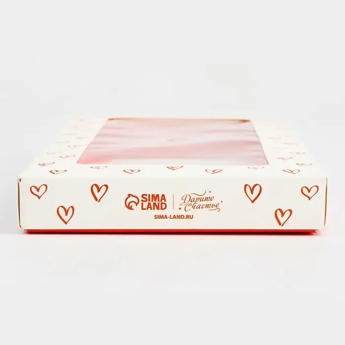 Коробка для шоколада «Сердечки», с окном, 9.4 х 1.7 х 18.4 см Коробка для шоколада «Сердечки», с окном, 9.4 х 1.7 х 18.4 см