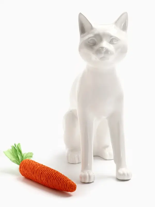 Игрушка-когтеточка для кошек "Морковка", 20 см, оранжевая