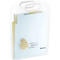 Папка А4 Eco, 6 отделений, 650 мкм, вертикальная, с ручкой, прозрачная, с рисунком