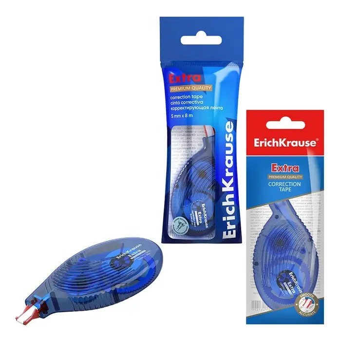 Корректирующая лента 5 мм &times; 8 м, ErichKrause Extra, корпус синий, европодвес