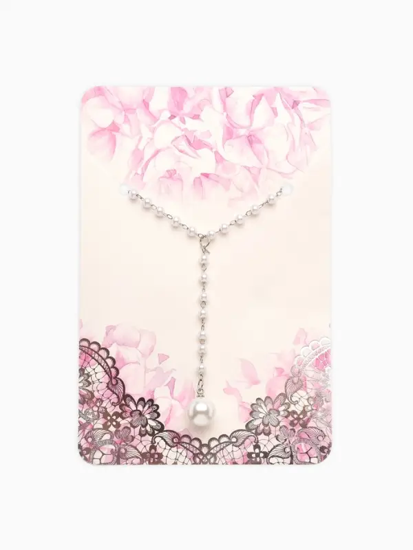 Колье с жемчугом &laquo;Олимпия&raquo;, белое в серебре, 32 см