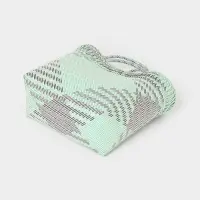 Сумка плетёная, 30&times;15&times;35 см, пластик, бирюзовая с чёрным