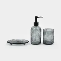 Набор для ванной "Капель", 3 предмета (дозатор для мыла, стакан, мыльница) Набор для ванной "Капель", 3 предмета (дозатор для мыла, стакан, мыльница)