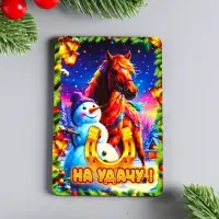 Набор новогодних магнитов 3 шт "На удачу, тепла и уюта, любви и нежности" 9,5х6,5 см