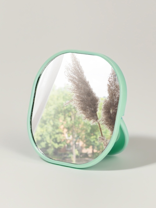 Зеркало карманное «Узор», с подставкой, 8 × 8 см, цвет синий