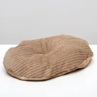 Лежанка для животных, 50&times;40&times;15 см, мебельная ткань, холлофайбер, цвет МИКС