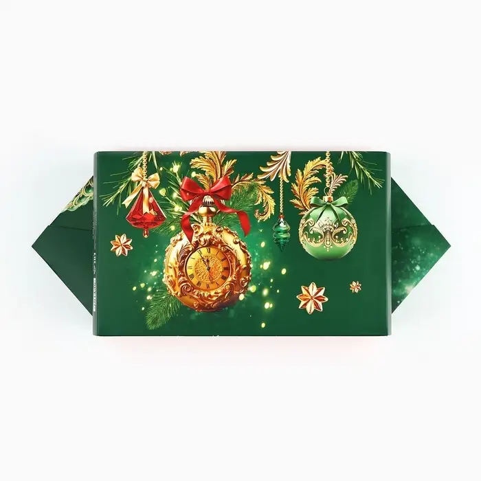 Коробка - конфета подарочная новогодняя складная «Новогодние шары», 14 х 22 х 8 см