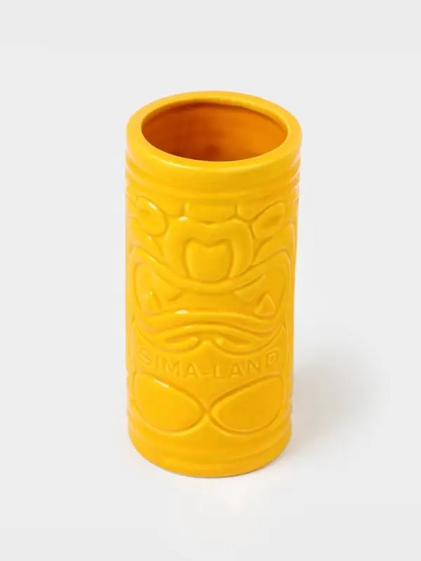 Стакан для коктейлей &laquo;Тики остров&raquo;, 400 мл, d=7 см, h=14.5 см, керамика, жёлтый