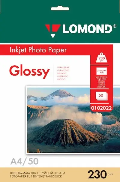 Фотобумага LOMOND для струйной печати А4, 50 листов, 230 г/м&sup2;, односторонняя, глянцевая