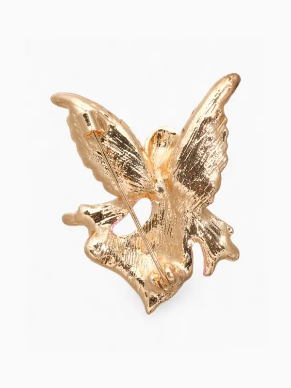 Брошь &laquo;Ангелок&raquo;, бело-розовая в золоте