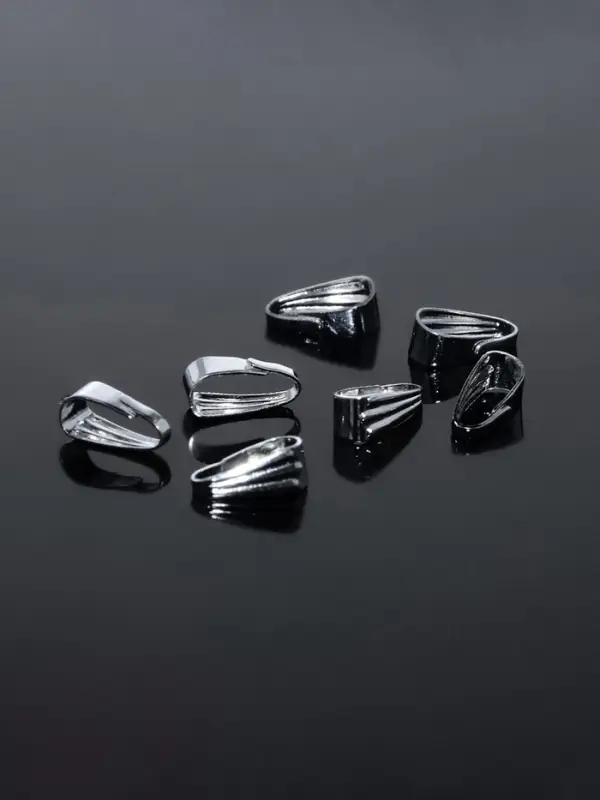 Держатель для кулонов (набор 20 шт.) 8&times;4 мм, цвет серебро