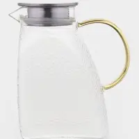 Кувшин для воды Magistro &laquo;Сара&raquo;, 1.3 л, 16.9&times;19.5 см, с металлической крышкой, стекло, прозрачный