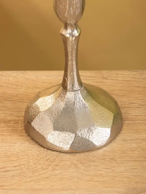 Подсвечник  Подсвечник "Грани" алюминий 30 см, цв. серебро