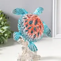 Фигурка полистоун &laquo;Коралловый риф. Черепаха на подставке&raquo;, 17.5&times;11&times;19 см