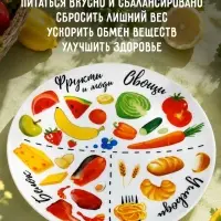 Тарелка плоская керамическая гарвардская &laquo;Правильное питание&raquo;, d=20 см