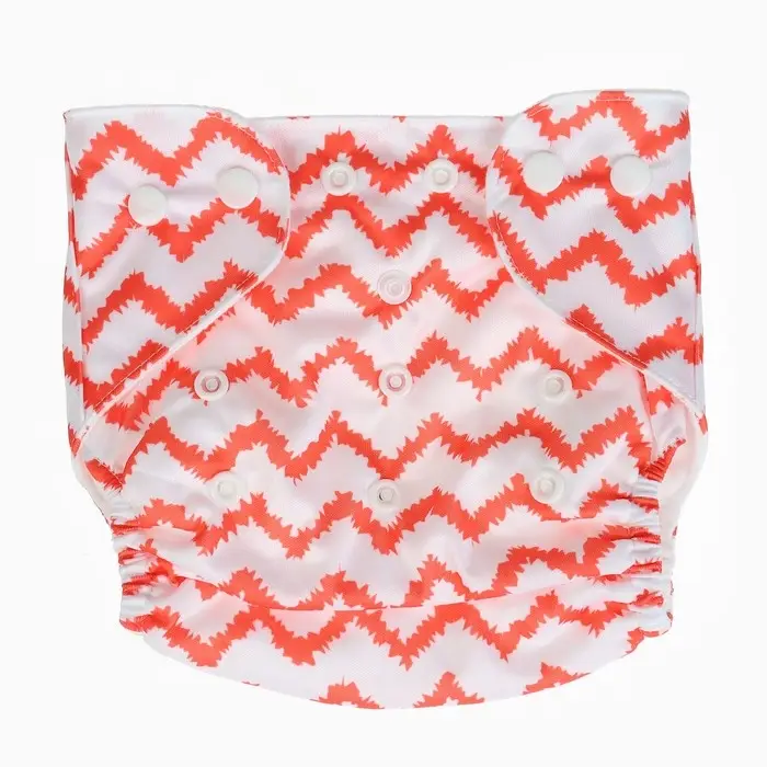 Многоразовый подгузник &laquo;Кактусы&raquo;, 3-8 кг, белый/красный, 2 шт., Крошка Я