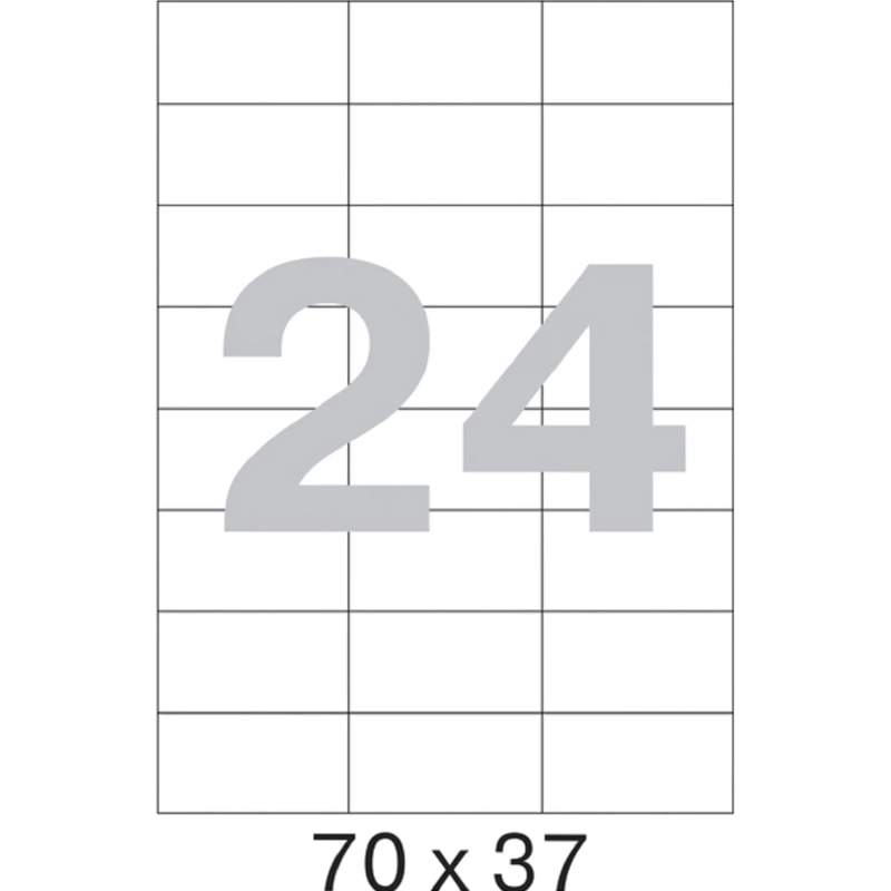 Этикетки самоклеящиеся кауч.к 70х37 24шт/л А4(100л/уп)