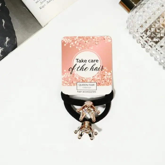 Резинки для волос «Венера», набор 2 шт., стразы корона Резинки для волос «Венера», набор 2 шт., стразы корона