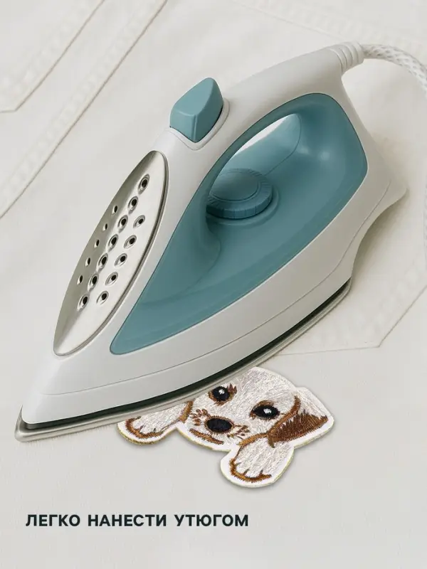 Термоаппликация «Собака с лапками», 4.8×4.3 см, бежевая Термоаппликация «Собака с лапками», 4.8×4.3 см, бежевая