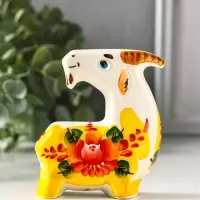 Статуэтка фарфоровая &laquo;Фигурка: Коза Цветок&raquo;, авторская роспись, 10 см
