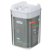 Банка для сыпучих продуктов, тм VETTA, Миндаль, 450мл квадратная, пластик