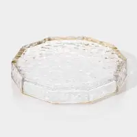 Поднос Fairyshine, 16.5&times;2.5 см, с золотой отводкой, стекло, прозрачный