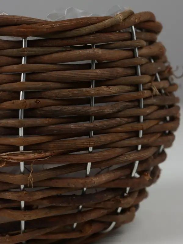 Корзина плетеная (ротанг): D14 H10 BD11, 1 шт., коричневый