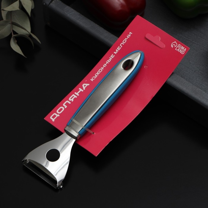 Овощечистка Доляна Blade, 18 см, ручка soft-touch, цвет синий Овощечистка Доляна Blade, 18 см, ручка soft-touch, цвет синий