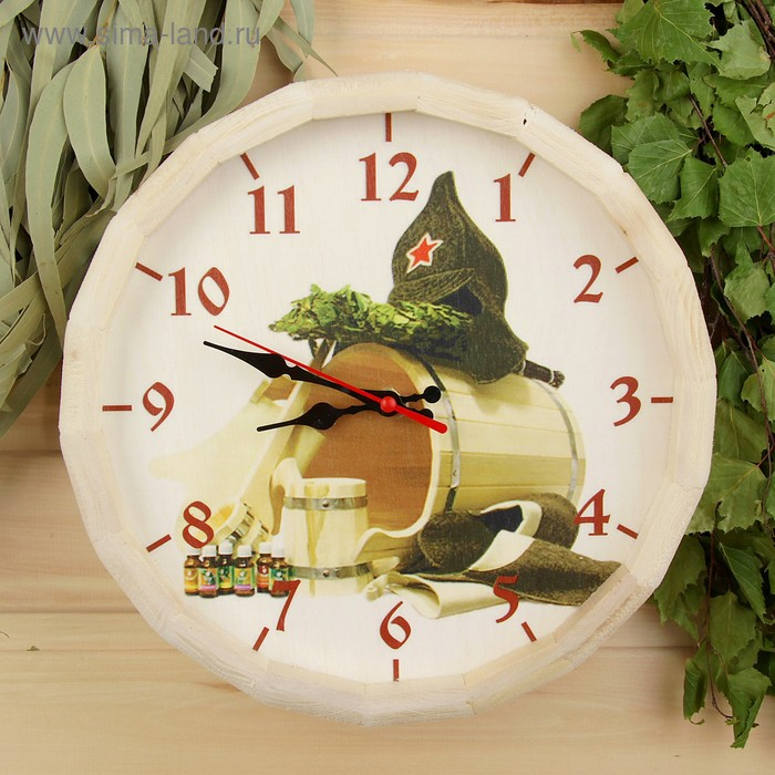 Часы банные бочонок  Часы банные бочонок "Добропаровъ, банька"