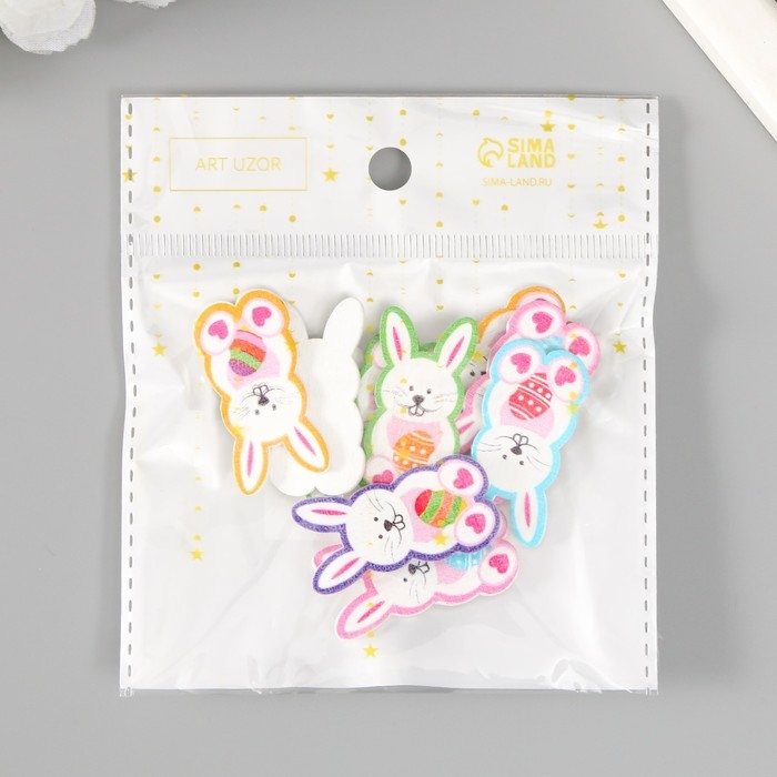 Декор для творчества дерево Декор для творчества дерево "Кролик с яйцом" набор 10 шт 4х1,8 см