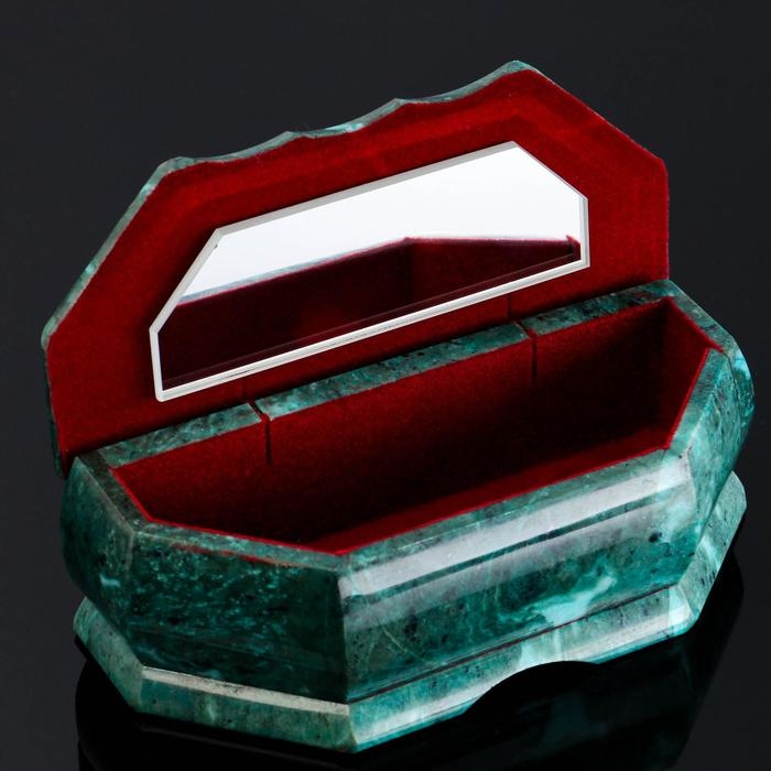 Ларец Ларец "Зима", 17х7х6, каменная крошка, змеевик