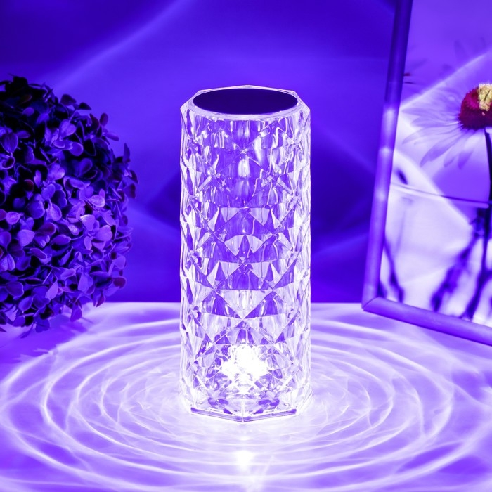 Настольная лампа с ПДУ Настольная лампа с ПДУ "Призма" LED RGB АКБ 9,5х9х21,5 см RISALUX