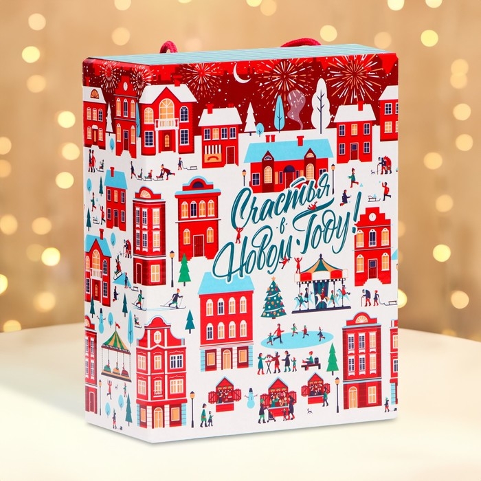 Новый год. Подарочная коробка новогодняя Лунапарк 16,5 х 7,5 х 21 см. Новый год. Подарочная коробка новогодняя Лунапарк 16,5 х 7,5 х 21 см.