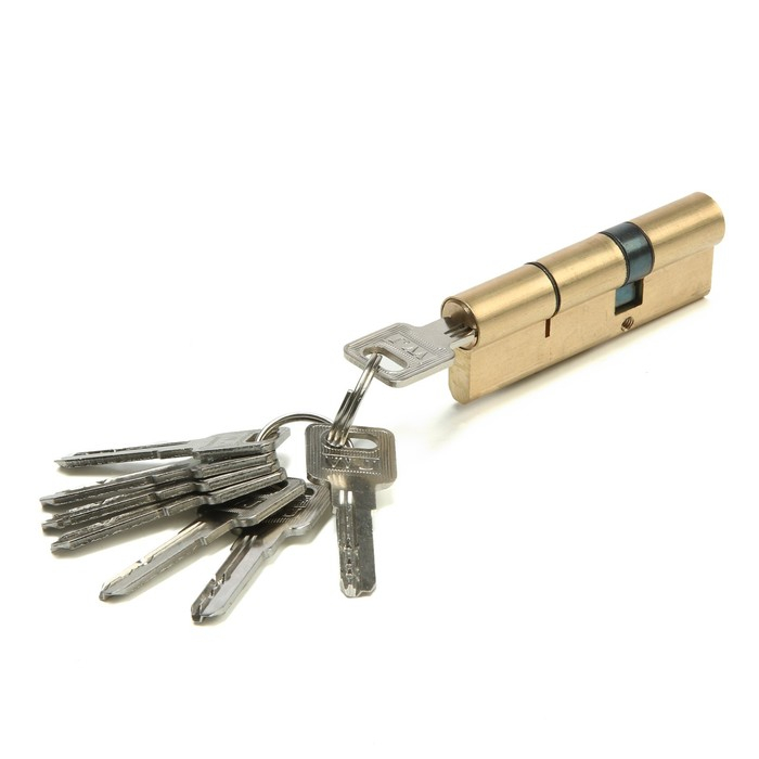 Цилиндровый механизм для китайской двери, 90 мм, латунь, цвет золото Цилиндровый механизм для китайской двери, 90 мм, латунь, цвет золото