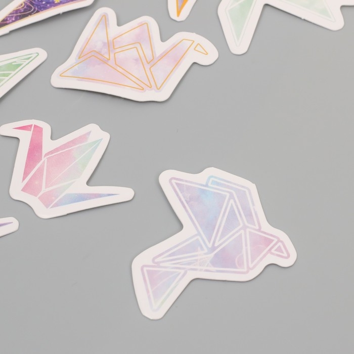 Наклейки для творчества Наклейки для творчества "Бумажные журавлики" набор 46 шт 6,4х4,4 см