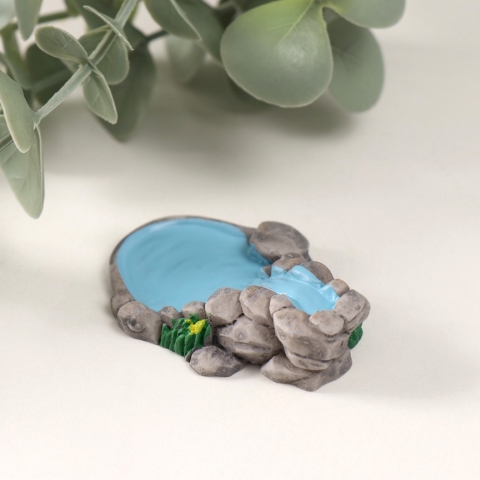 Фигурка для флорариума полистоун  Фигурка для флорариума полистоун "Пруд в саду" 5,4х1,6 см