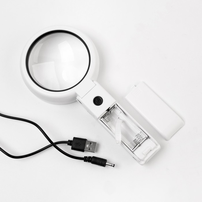 Лупа складная, с подставкой, линза 60,15мм, подсветка Лупа складная, с подставкой, линза 60,15мм, подсветка