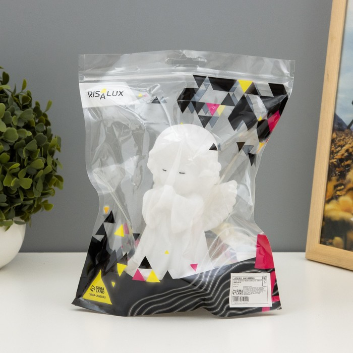 Ночник  Ночник "Ангелочек" LED батарейки 3xLR белый 8,5х8х14,5 см RISALUX