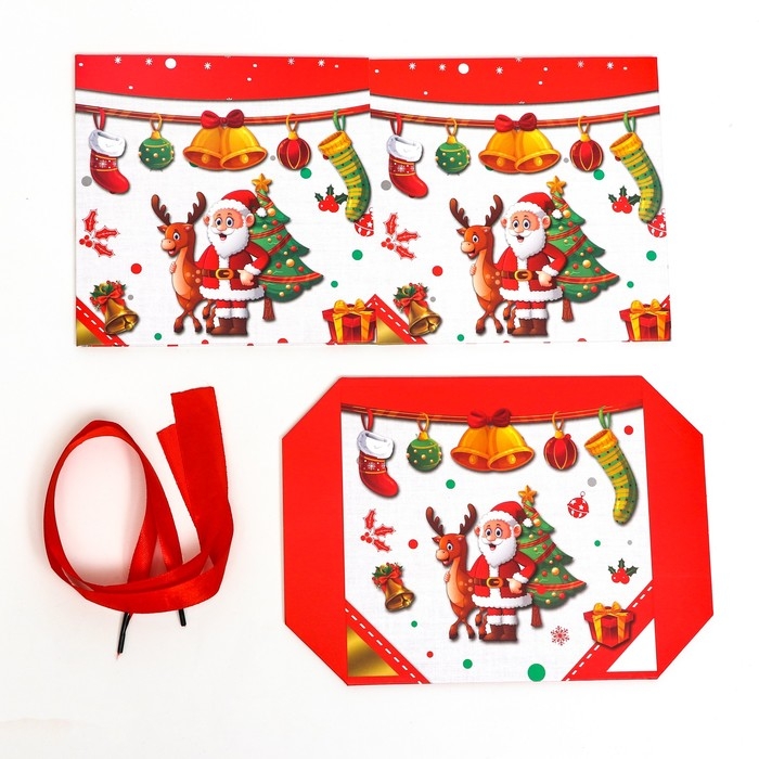 Новый год. Коробка Самосборная «Дед мороз и Ёлка» 15 х 15 х 15 см Новый год. Коробка Самосборная «Дед мороз и Ёлка» 15 х 15 х 15 см