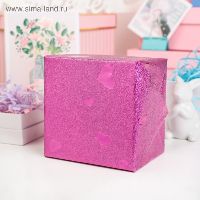 Плёнка металлизированная "Сердца", бирюза, 0,7 х 2 м