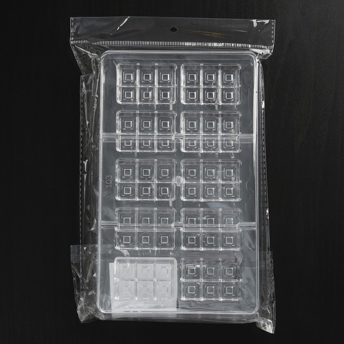 Форма для конфет и шоколада «Таволетта», 20×12×2,5 см, 10 ячеек 4,2×2,8×0,8 см, цвет прозрачный Форма для конфет и шоколада «Таволетта», 20×12×2,5 см, 10 ячеек 4,2×2,8×0,8 см, цвет прозрачный