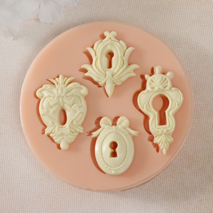 Молд силикон Молд силикон "Замочные скважины" №2 3,7х3,2х0,3 3,2х2,5х0,3 4,7х2,4х0,3 4,1х2,8х0,3 см