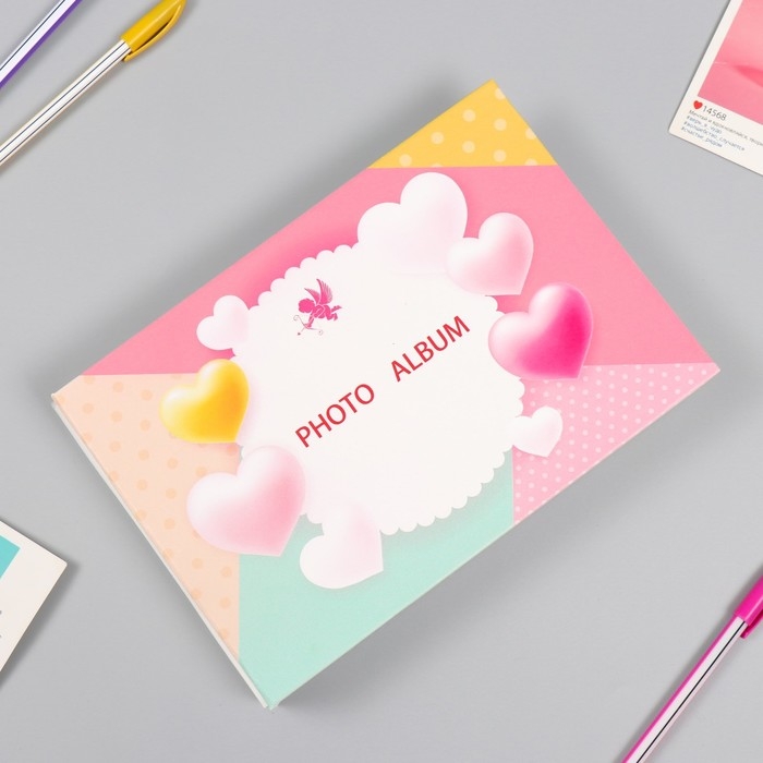 Фотоальбом кожзам на 50 фото 15х20  Фотоальбом кожзам на 50 фото 15х20 "Ангел и сердечки" 18х26х4 см