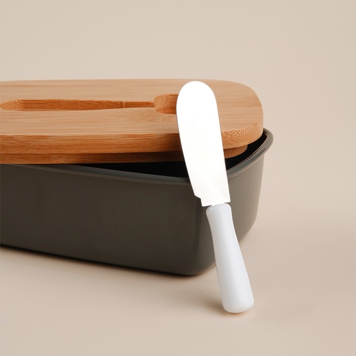 Маслёнка SL Home «Каса Перфекто», с ножом для масла, бамбуковая крышка, 15×10×5,5 см Маслёнка SL Home «Каса Перфекто», с ножом для масла, бамбуковая крышка, 15×10×5,5 см