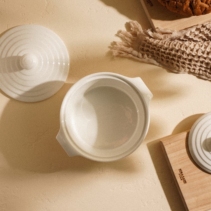 Кастрюля из жаропрочной керамики SL Home «Санторини», 750 мл, 19×16×7,5 см, цвет белый Кастрюля из жаропрочной керамики SL Home «Санторини», 750 мл, 19×16×7,5 см, цвет белый