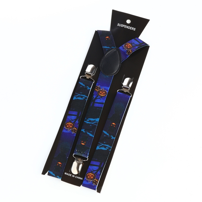 Подтяжки взрослые, ширина 2,5 см, цвет синий Подтяжки взрослые, ширина 2,5 см, цвет синий