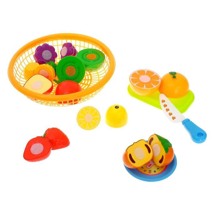 Набор продуктов-нарезка «Поварёнок« в корзинке, на липучках, 12 предметов, цвета МИКС Набор продуктов-нарезка «Поварёнок« в корзинке, на липучках, 12 предметов, цвета МИКС